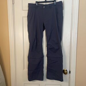 Prana Pants Womens 12 Gray Nylon Blend Halle Roll Up Convertible Outdoor Hiking